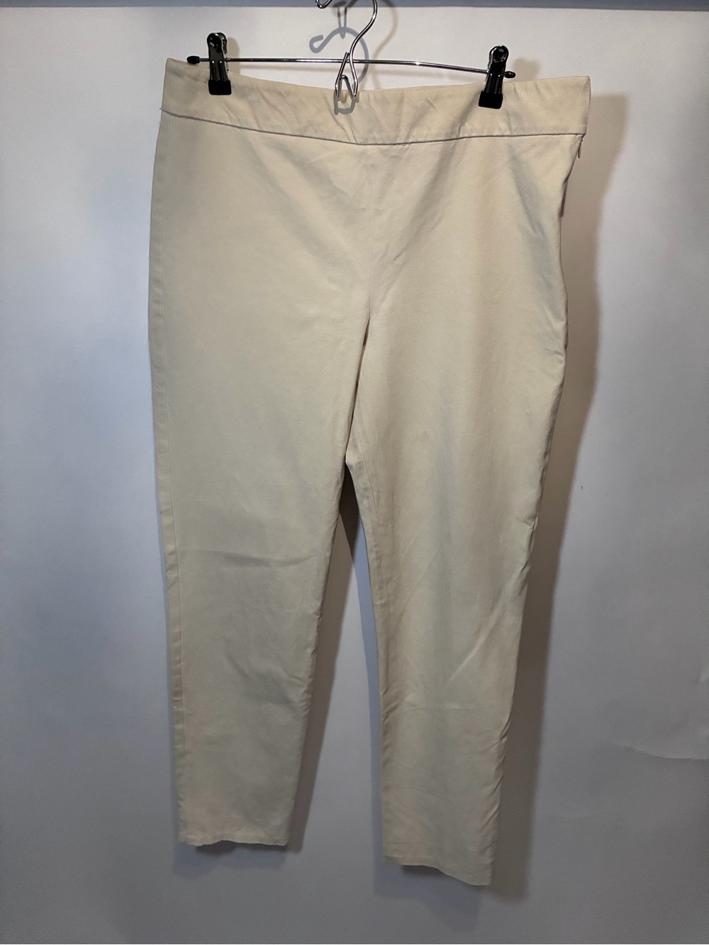 Talbots Cream Pull-On Cropped Ankle Pants